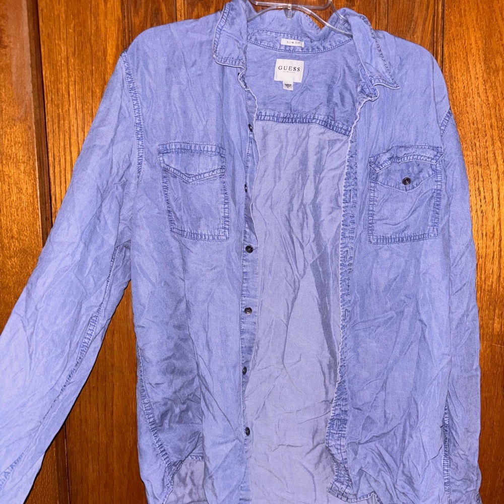 Guess Blue Lightweight Shirt Jacket
